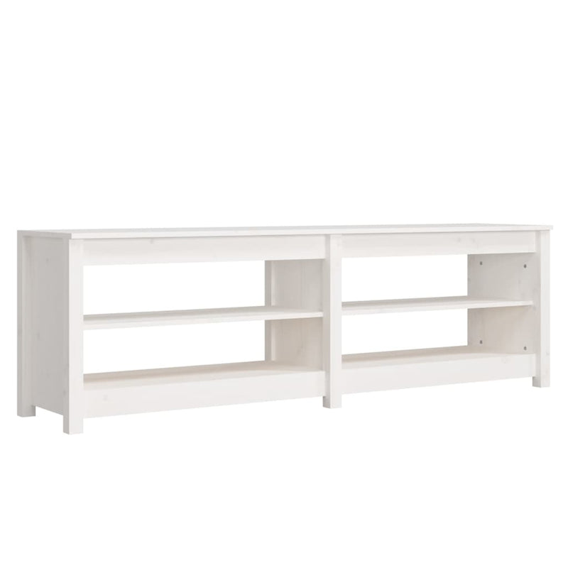 Afbeelding laden in galerijviewer, Vidaxl schoenenbank 160x36,5x50 cm massief grenenhout wit
