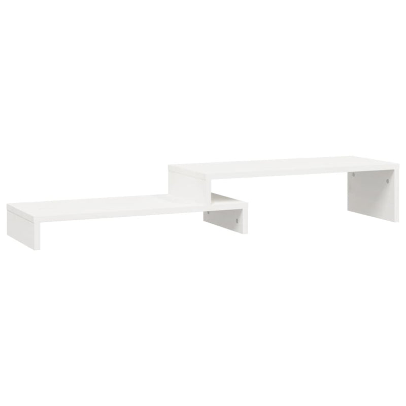 Afbeelding laden in galerijviewer, Vidaxl monitorstandaard (52-101)x22x14 cm massief grenenhout wit