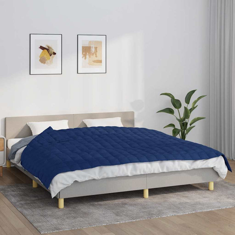 Afbeelding laden in galerijviewer, Vidaxl verzwaringsdeken 155x220 cm 11 kg stof blauw