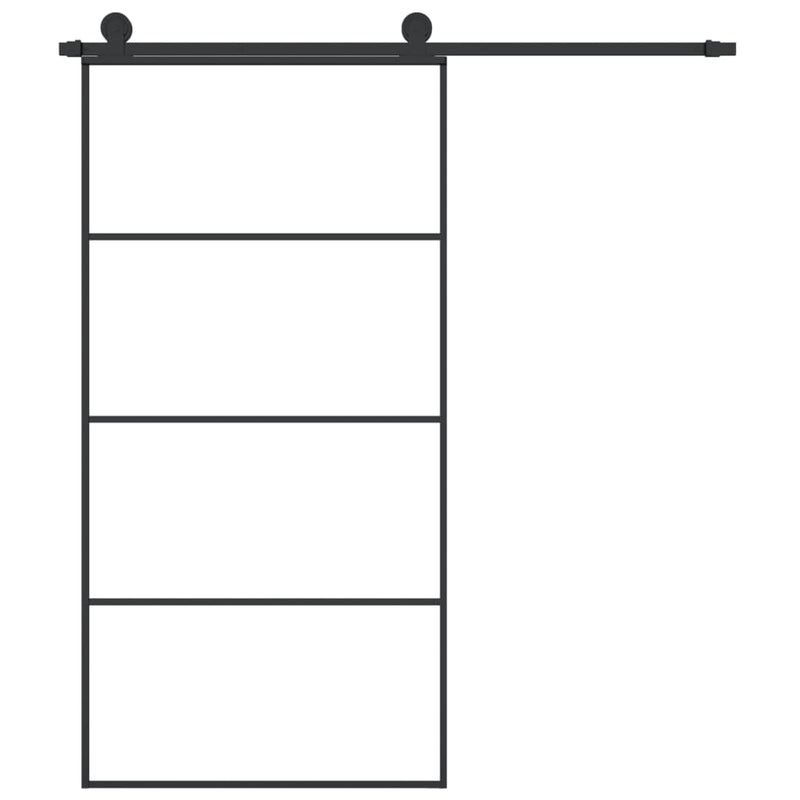 Afbeelding laden in galerijviewer, VidaXL Schuifdeur met beslag 102,5x205 cm ESG-glas en aluminium