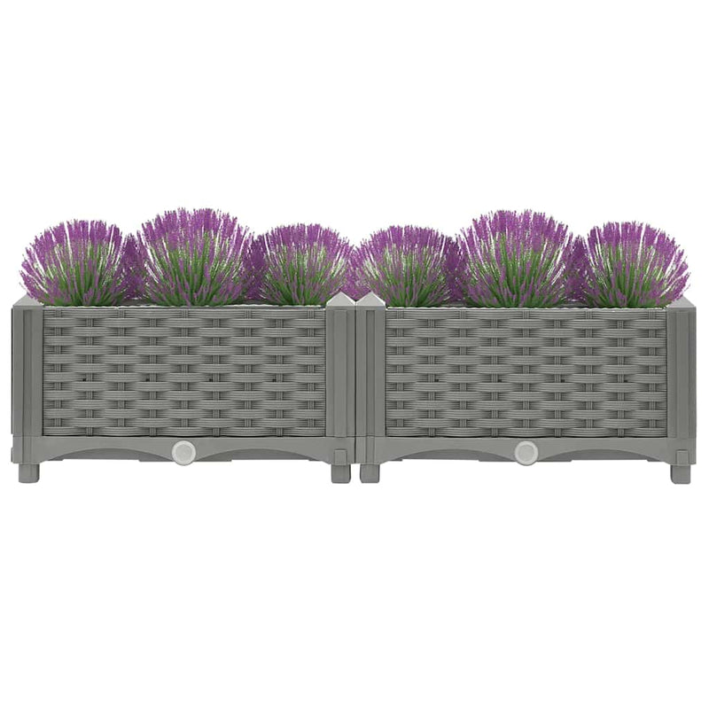 Afbeelding laden in galerijviewer, Vidaxl plantenbak verhoogd 80x40x23 cm polypropeen