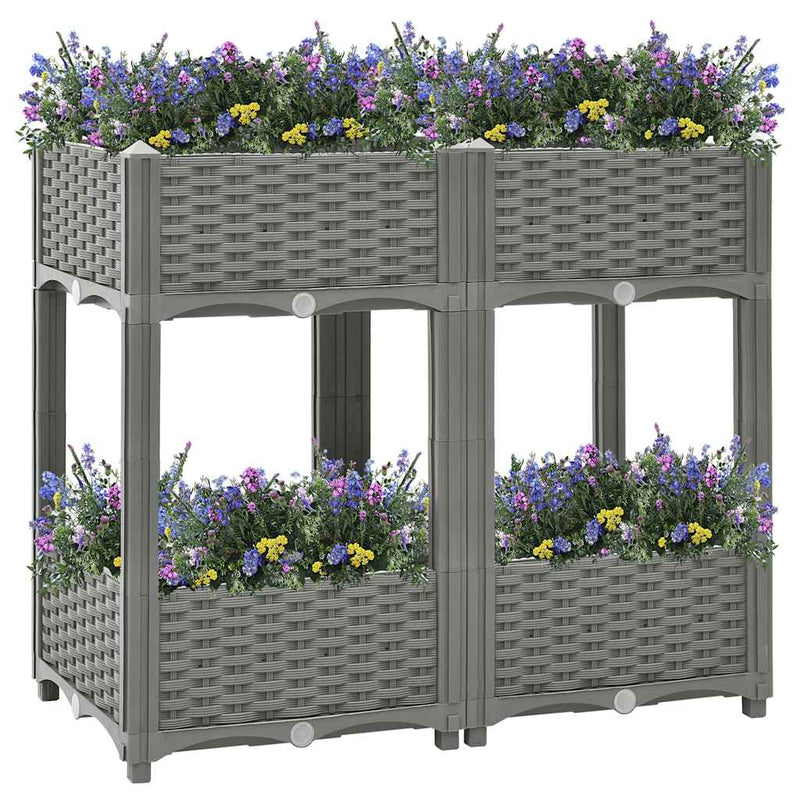 Afbeelding laden in galerijviewer, Vidaxl plantenbak verhoogd 80x40x71 cm polypropeen