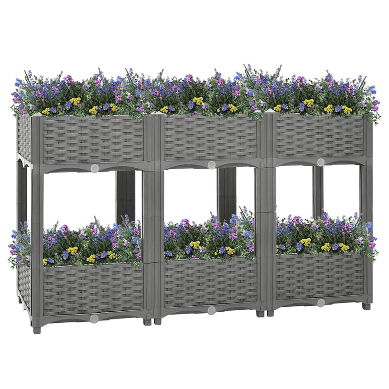 Afbeelding laden in galerijviewer, Vidaxl plantenbak verhoogd 120x40x71 cm polypropeen