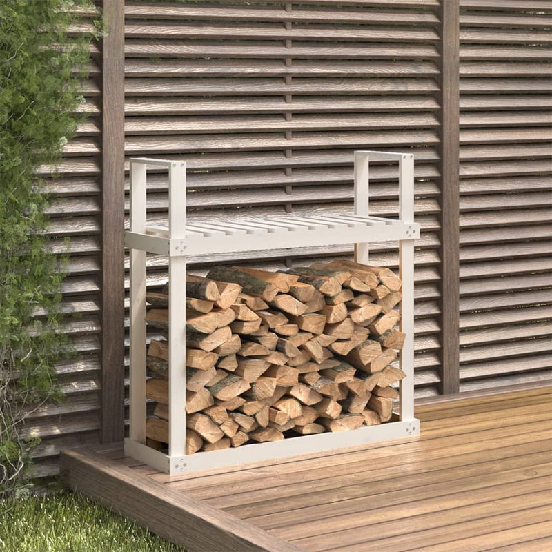 Afbeelding laden in galerijviewer, Vidaxl haardhoutrek 110x35x108,5 cm massief grenenhout wit