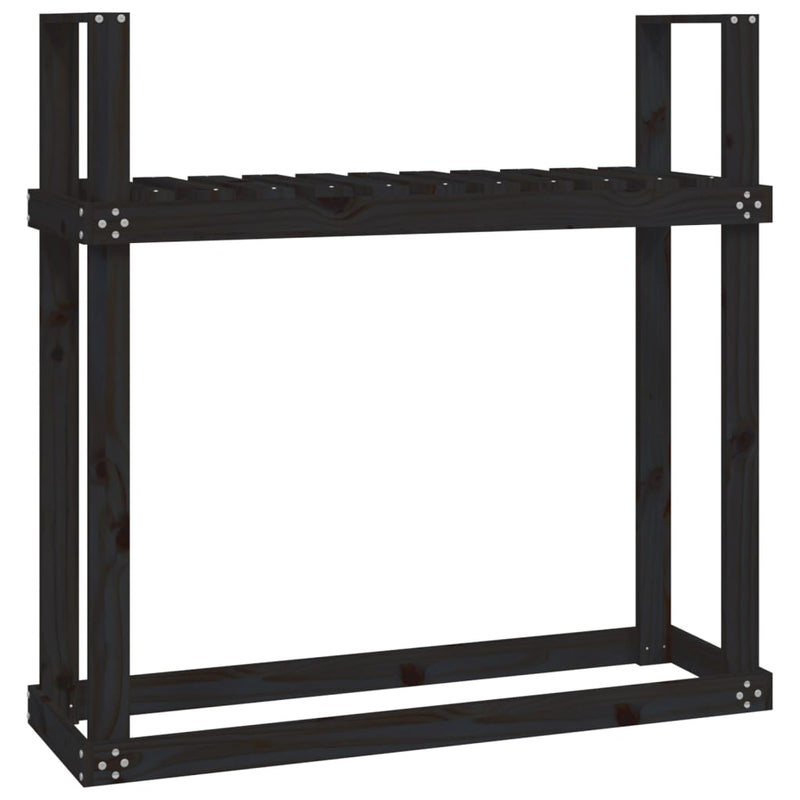 Afbeelding laden in galerijviewer, Vidaxl haardhoutrek 110x35x108,5 cm massief grenenhout zwart