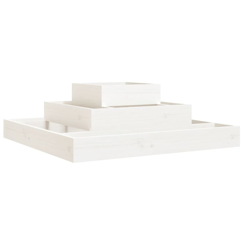 Afbeelding laden in galerijviewer, Vidaxl plantenbak 80x80x27 cm massief grenenhout wit