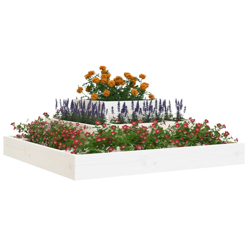 Afbeelding laden in galerijviewer, Vidaxl plantenbak 80x80x27 cm massief grenenhout wit