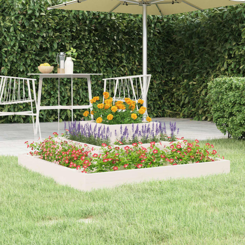 Afbeelding laden in galerijviewer, Vidaxl plantenbak 80x80x27 cm massief grenenhout wit