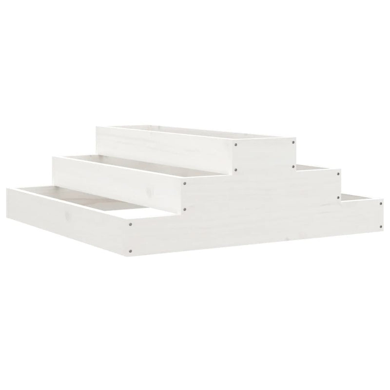 Afbeelding laden in galerijviewer, Vidaxl plantenbak 80x80x27 cm massief grenenhout wit