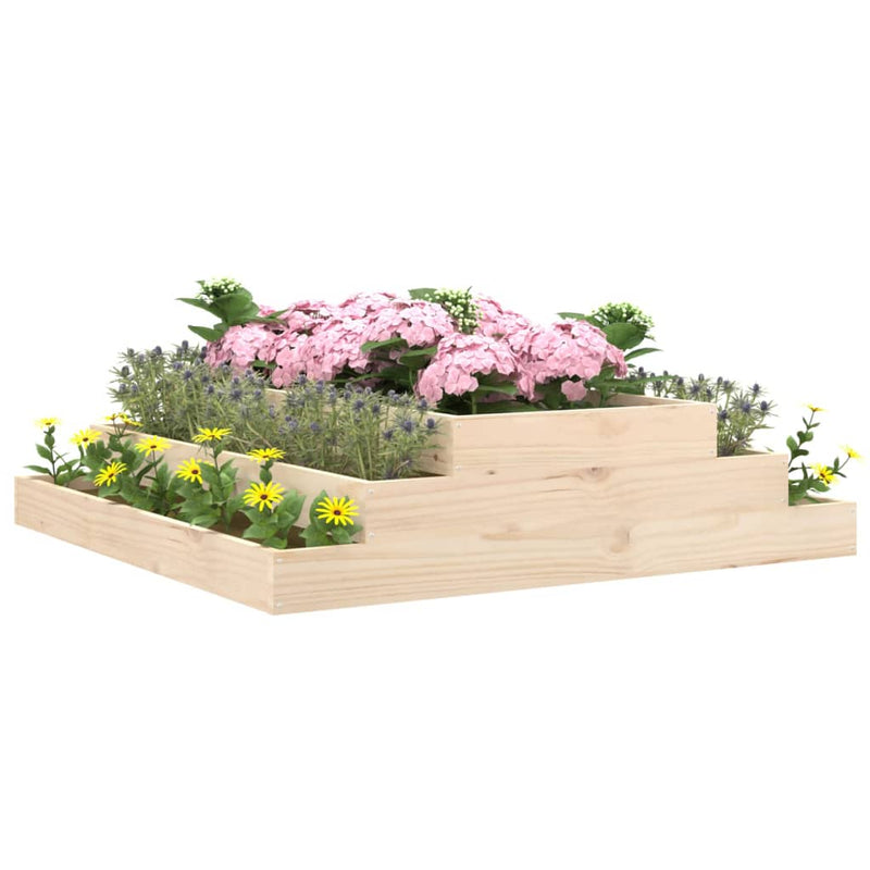Afbeelding laden in galerijviewer, Vidaxl plantenbak 110x110x27 cm massief grenenhout