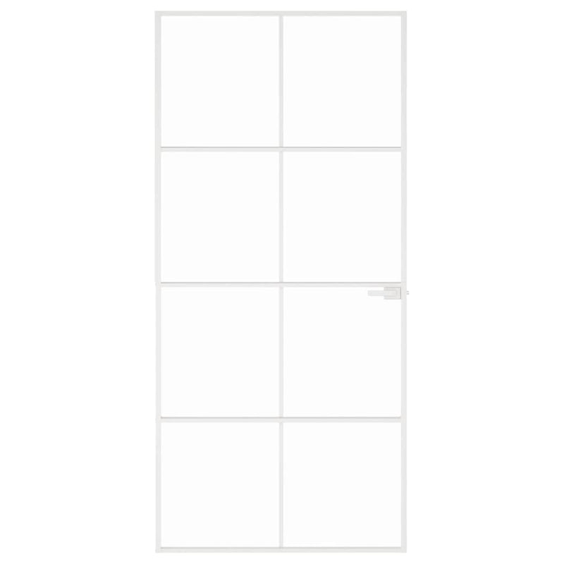 Afbeelding laden in galerijviewer, Vidaxl binnendeur 93x201,5 cm gehard glas en aluminium smal wit