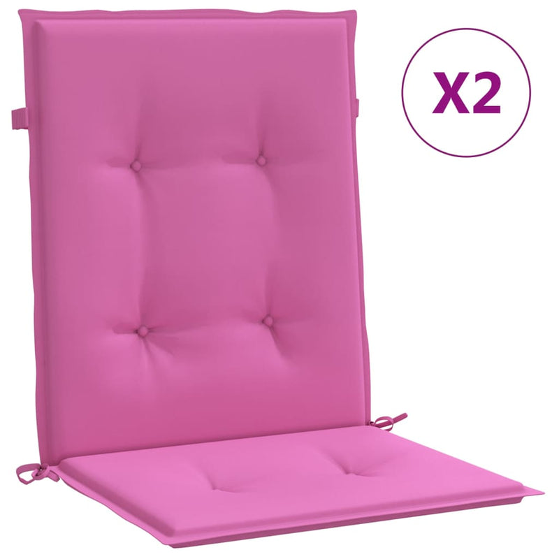 Afbeelding laden in galerijviewer, Vidaxl stoelkussens 2 st lage rug stof roze