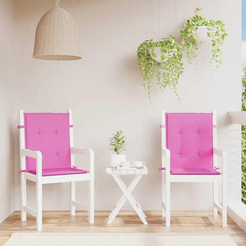 Afbeelding laden in galerijviewer, Vidaxl stoelkussens 2 st lage rug stof roze
