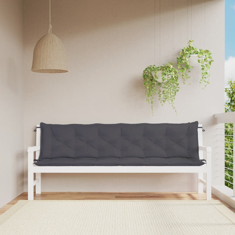 Afbeelding laden in galerijviewer, Vidaxl tuinbankkussens 2 st 200x50x7 cm oxford stof antracietkleurig