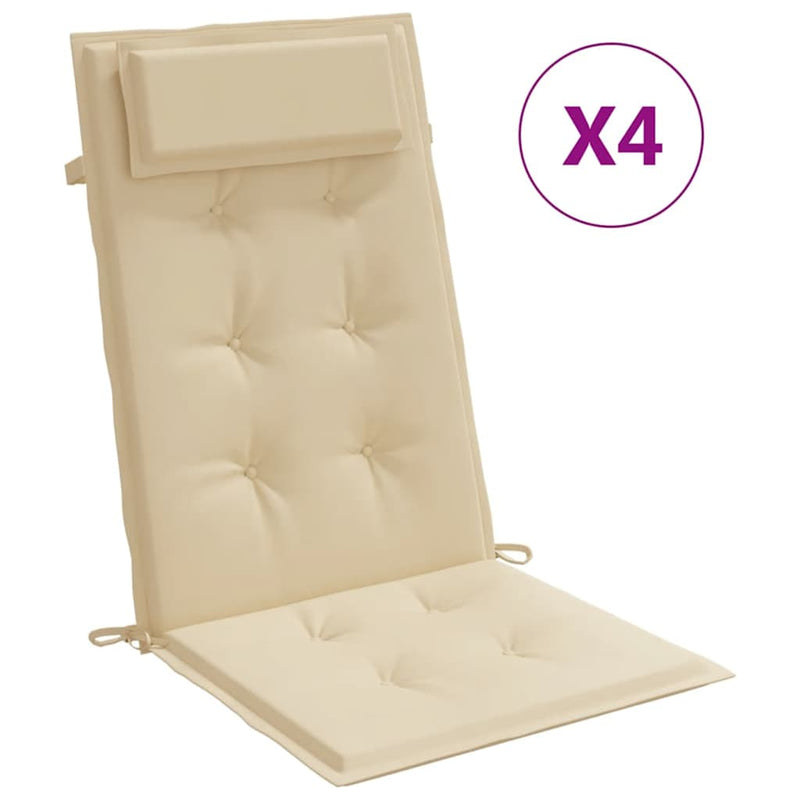 Afbeelding laden in galerijviewer, Vidaxl stoelkussens 4 st hoge rug oxford stof beige