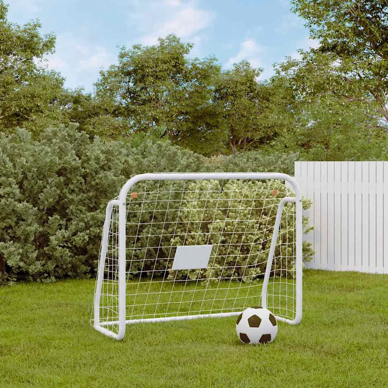Afbeelding laden in galerijviewer, Vidaxl voetbaldoel met net 125x96x60 cm staal en polyester wit