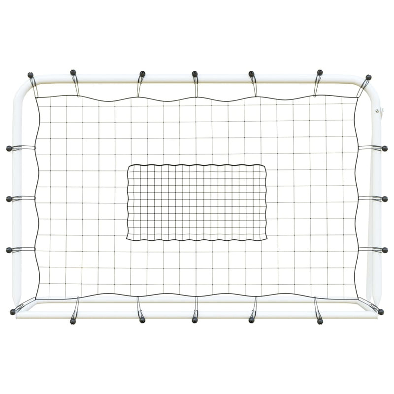 Afbeelding laden in galerijviewer, Vidaxl voetbalrebounder 184x61x123 cm staal en pe wit en zwart