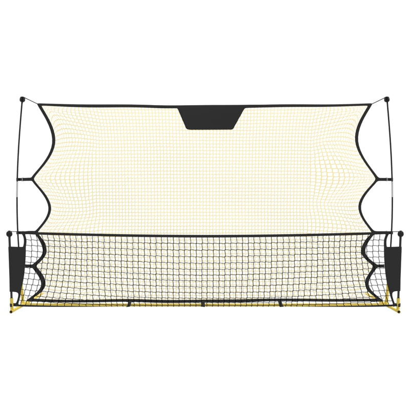 Afbeelding laden in galerijviewer, Vidaxl voetbal reboundnet 183x85x120 cm polyester zwart en geel
