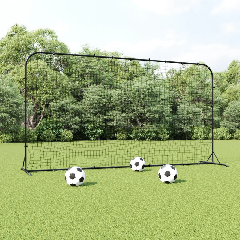 Afbeelding laden in galerijviewer, Vidaxl voetbal rebounder 366x90x183 cm hdpe zwart