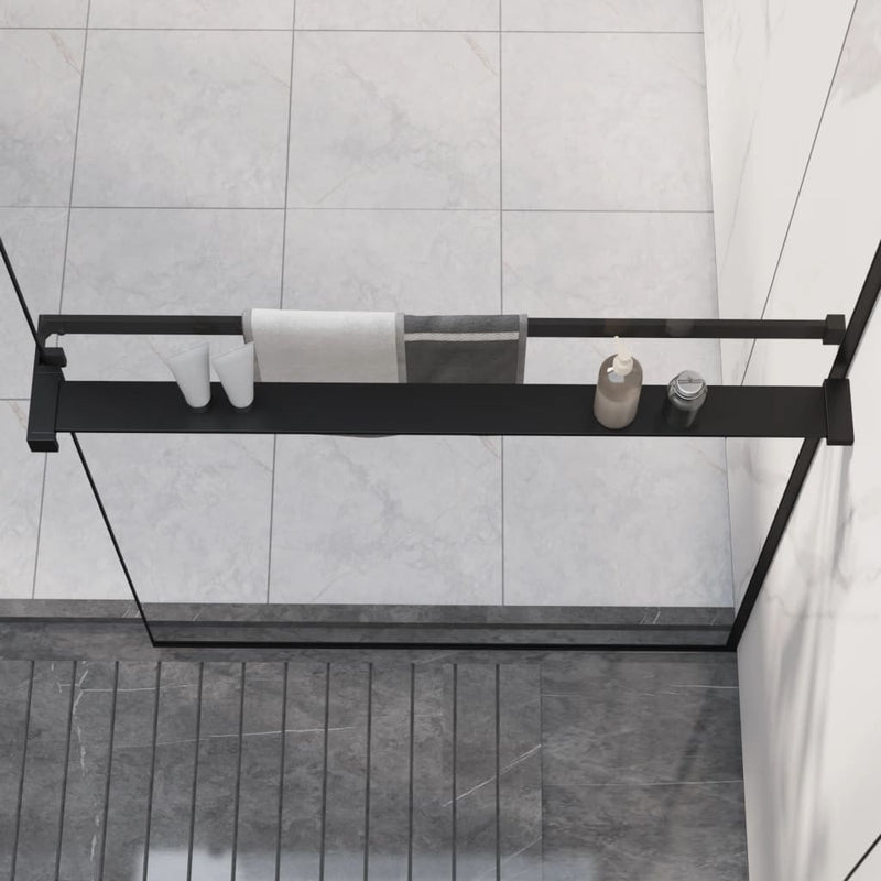 Afbeelding laden in galerijviewer, VidaXL Wandschap voor inloopdouche muur 80 cm aluminium zwart