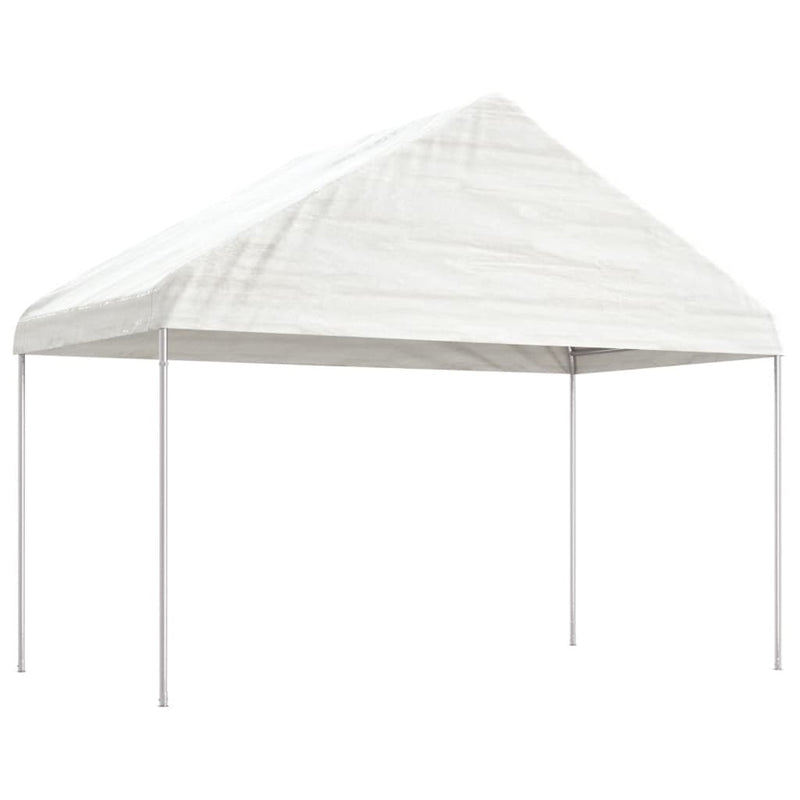 Afbeelding laden in galerijviewer, Vidaxl prieel met dak 4,08x2,23x3,22 m polyetheen wit