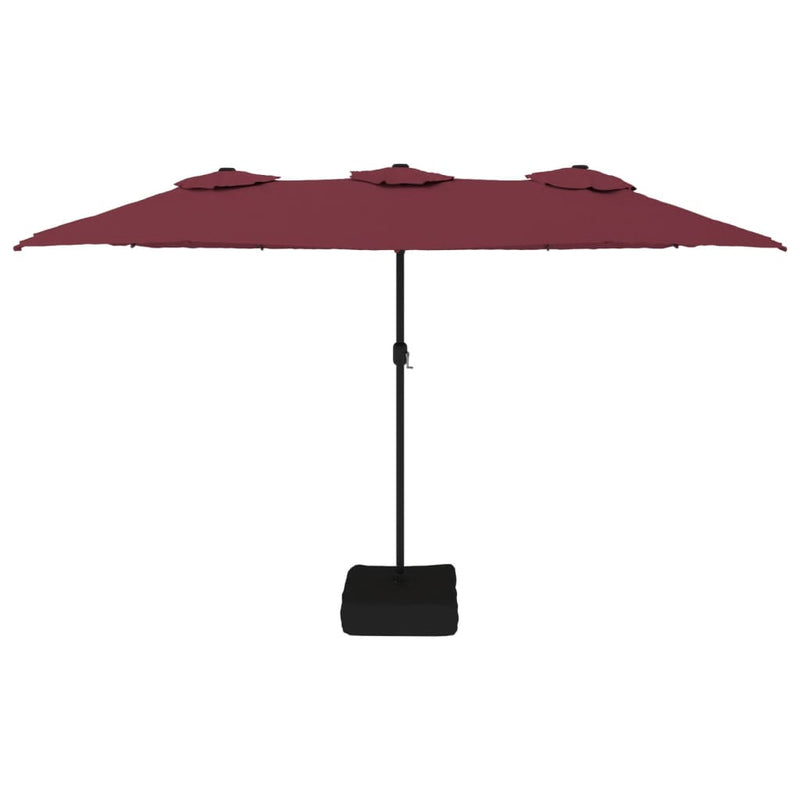 Afbeelding laden in galerijviewer, Vidaxl parasol dubbel dak 449x245 cm bordeauxrood