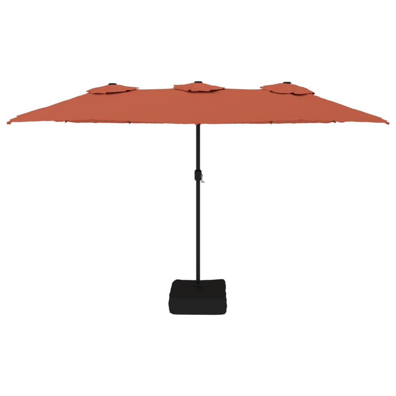 Afbeelding laden in galerijviewer, Vidaxl parasol dubbel dak 449x245 cm terracottakleurig