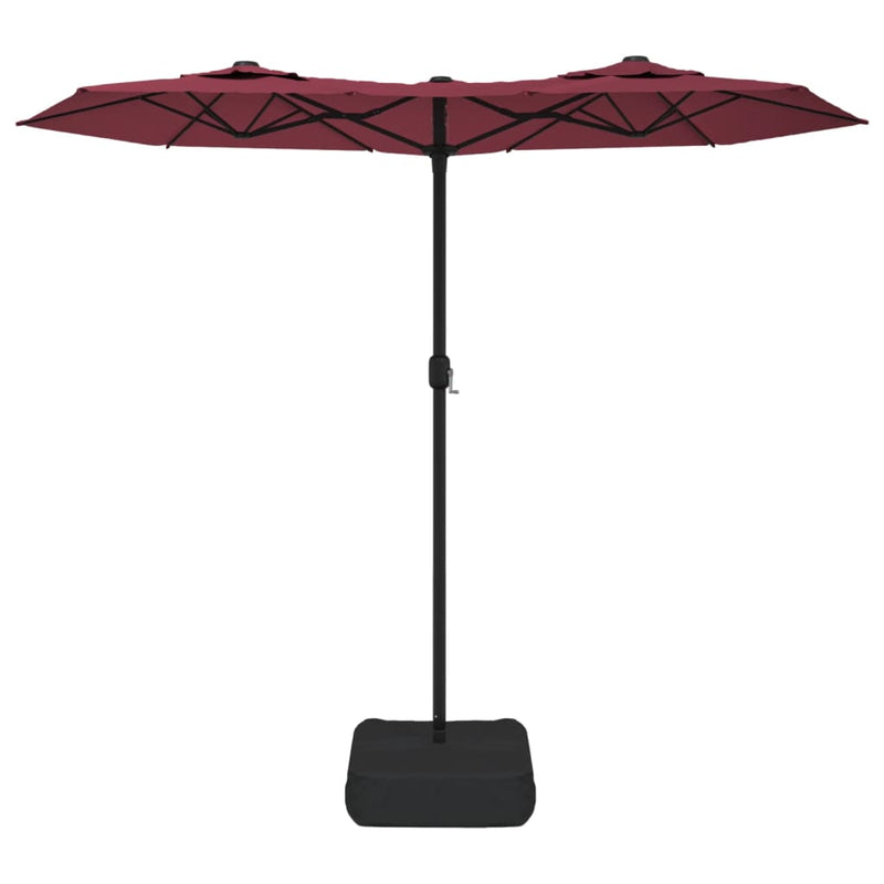 Afbeelding laden in galerijviewer, Vidaxl parasol dubbel dak 316x145 cm bordeauxrood