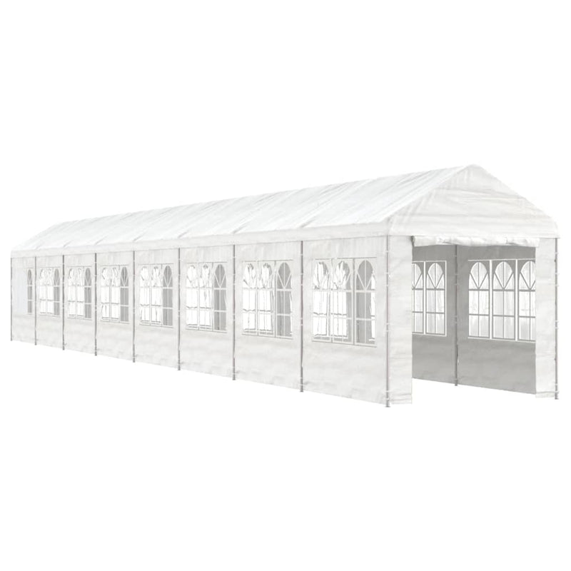 Afbeelding laden in galerijviewer, VidaXL Prieel met dak 17,84x2,28x2,69 m polyetheen wit