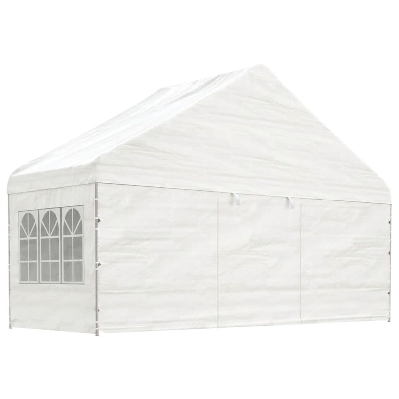 Afbeelding laden in galerijviewer, VidaXL Prieel met dak 11,15x5,88x3,75 m polyetheen wit