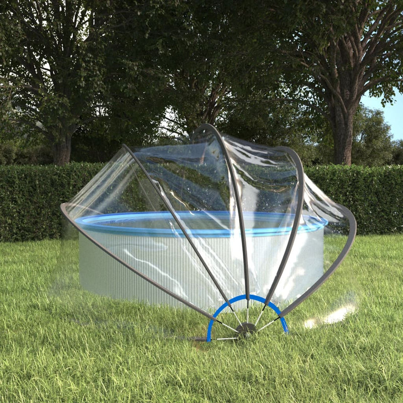 Afbeelding laden in galerijviewer, Vidaxl zwembadoverkapping rond 376x188 cm pvc