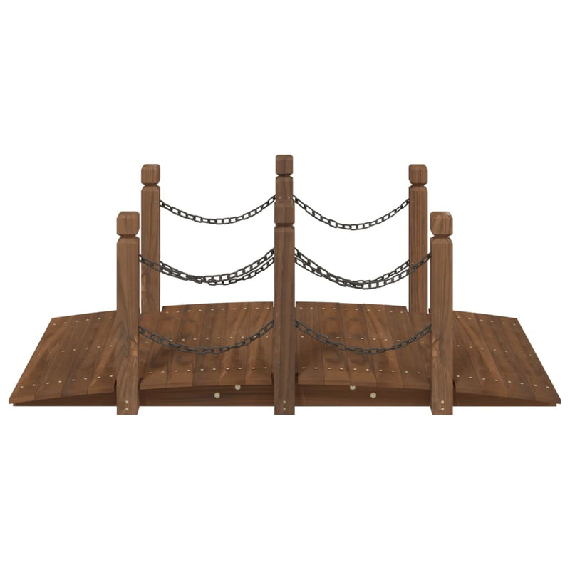 Afbeelding laden in galerijviewer, Vidaxl tuinbrug met kettingrails 150x67x56 cm massief vurenhout