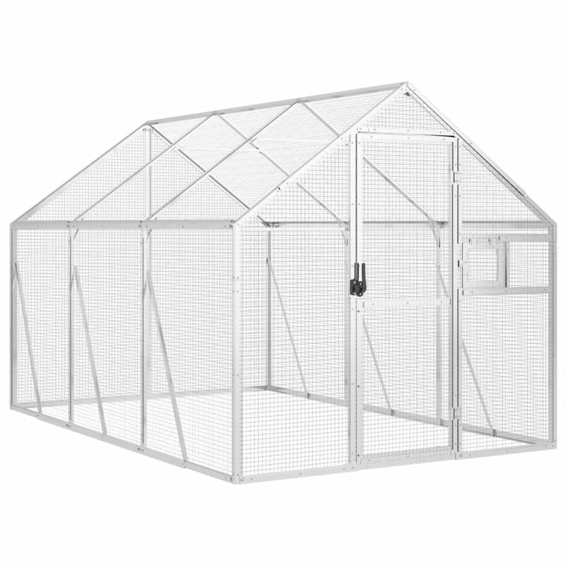 Afbeelding laden in galerijviewer, Vidaxl volière 1,79x3x1,85 m aluminium zilverkleurig