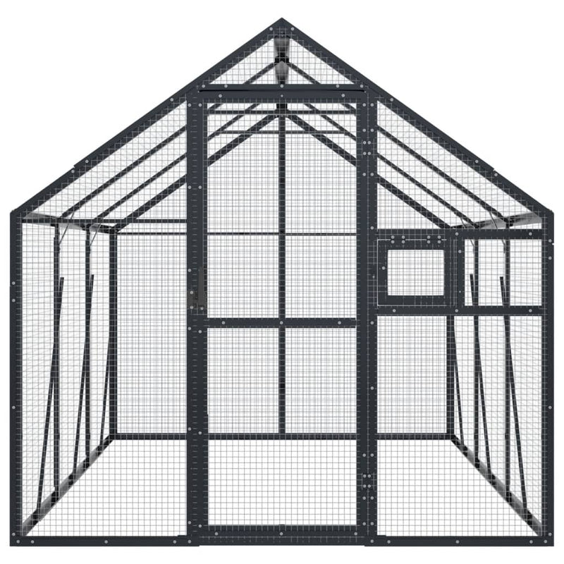 Afbeelding laden in galerijviewer, VidaXL Volière 1,79x3x1,85 m aluminium antracietkleurig
