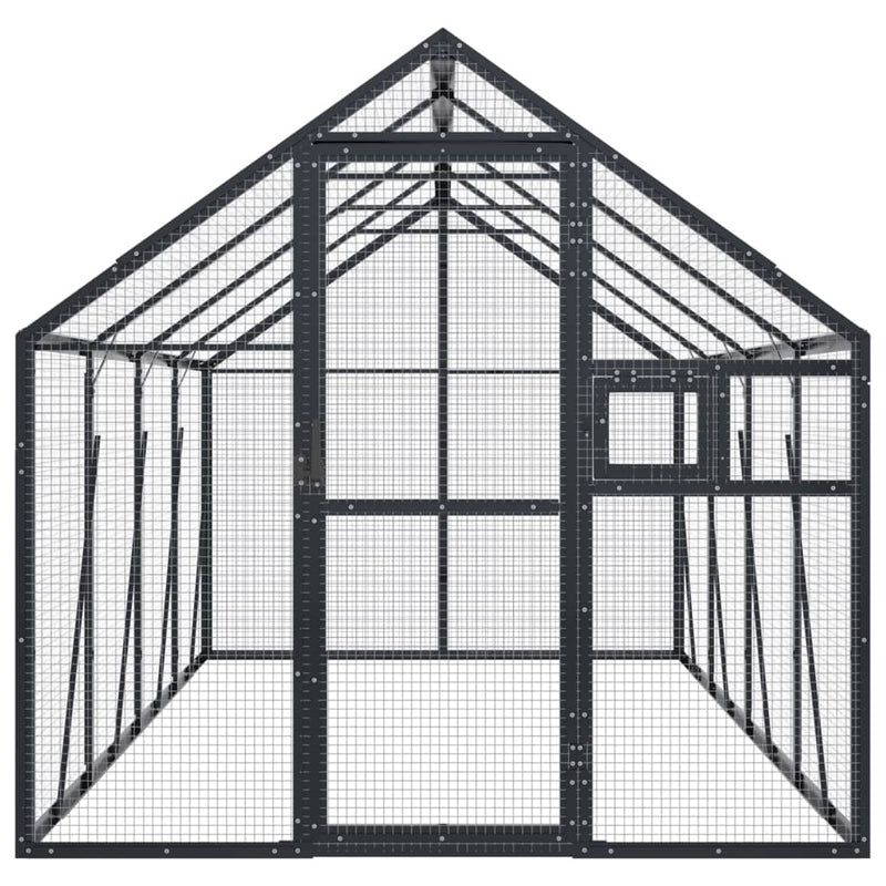 Afbeelding laden in galerijviewer, VidaXL Volière 1,79x4x1,85 m aluminium antracietkleurig