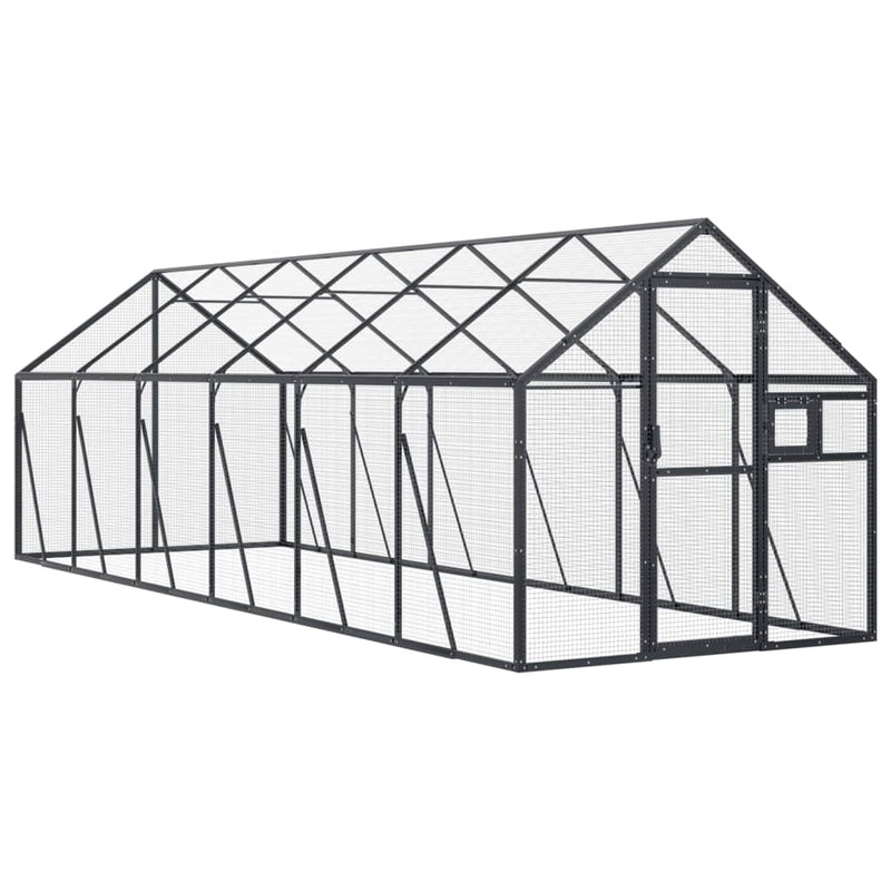 Afbeelding laden in galerijviewer, VidaXL Volière 1,79x6x1,85 m aluminium antracietkleurig