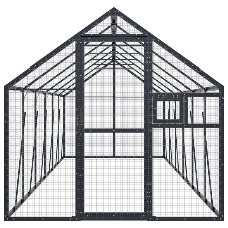 Afbeelding laden in galerijviewer, VidaXL Volière 1,79x6x1,85 m aluminium antracietkleurig