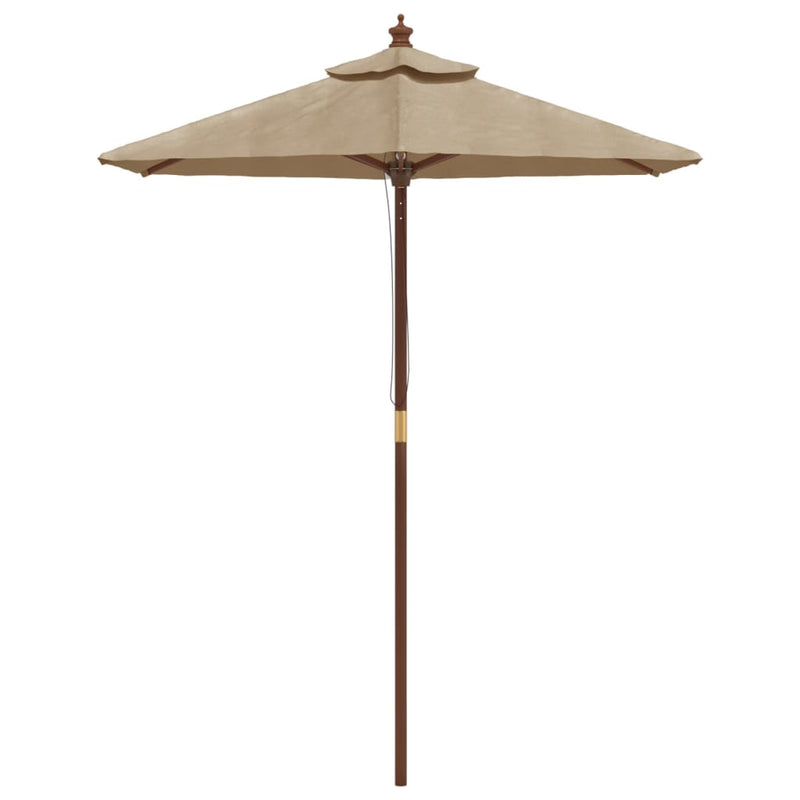 Afbeelding laden in galerijviewer, Vidaxl parasol met houten paal 196x231 cm taupe