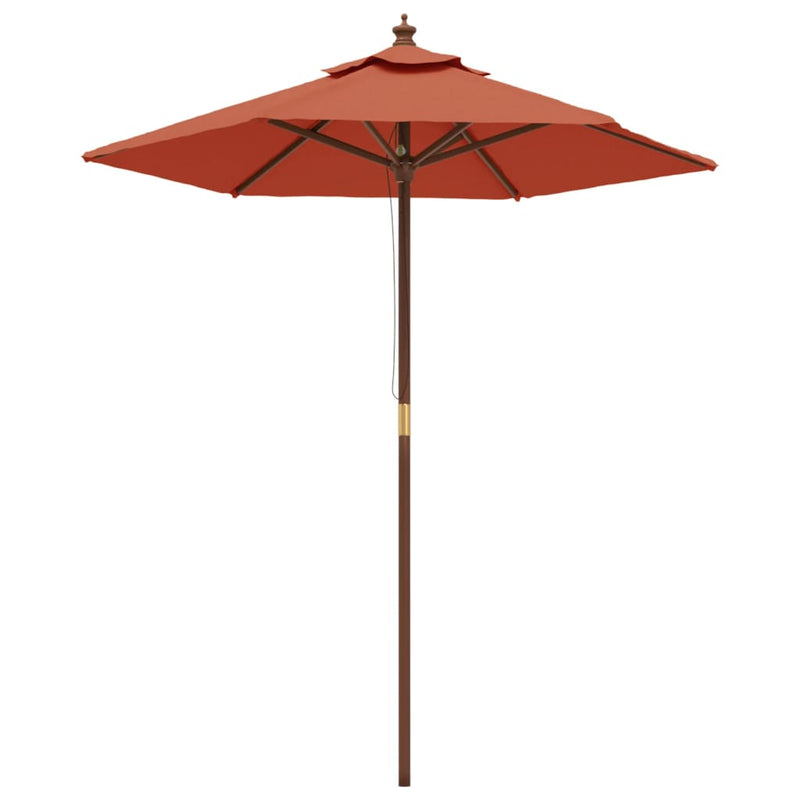 Afbeelding laden in galerijviewer, Vidaxl parasol met houten paal 196x231 cm terracottakleurig