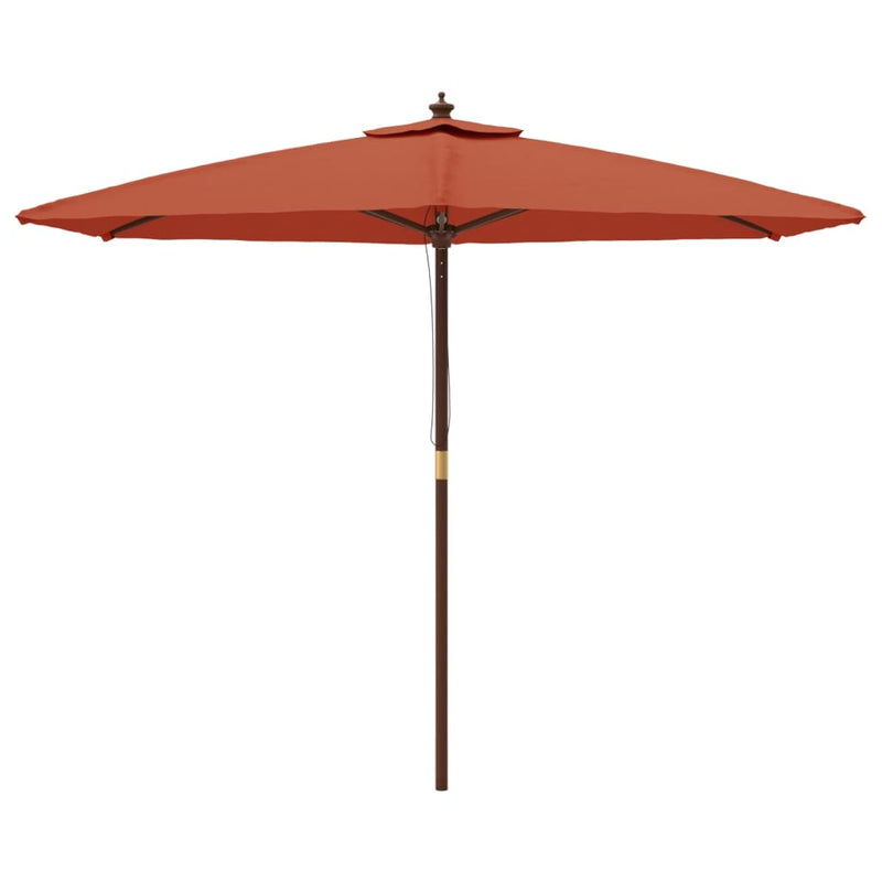 Afbeelding laden in galerijviewer, Vidaxl parasol met houten paal 299x240 cm terracottakleurig