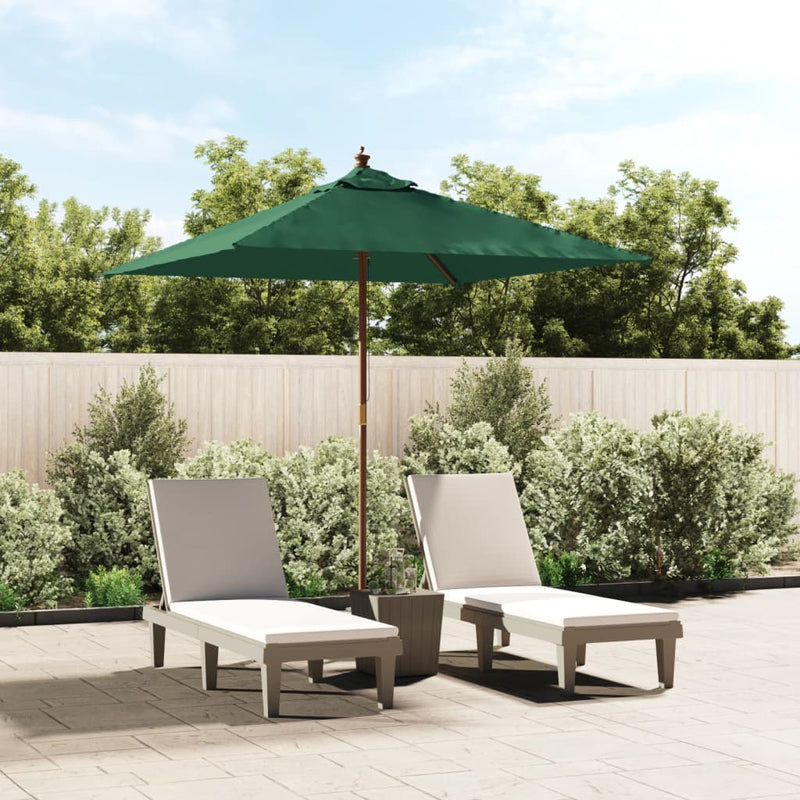 Afbeelding laden in galerijviewer, Vidaxl parasol met houten paal 198x198x231 cm groen