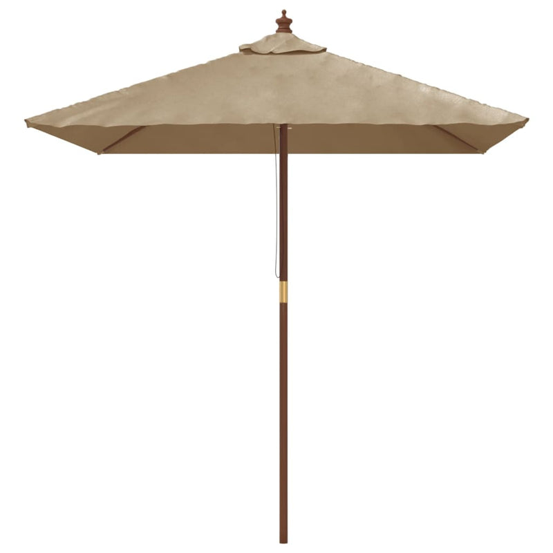 Afbeelding laden in galerijviewer, VidaXL Parasol met houten paal 198x198x231 cm taupe