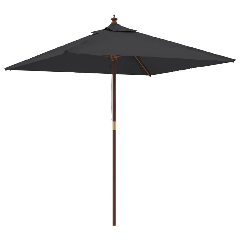 Afbeelding laden in galerijviewer, Vidaxl parasol met houten paal 198x198x231 cm zwart