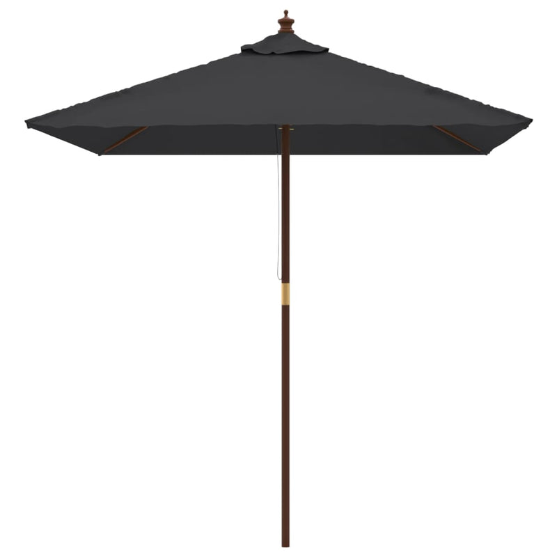 Afbeelding laden in galerijviewer, Vidaxl parasol met houten paal 198x198x231 cm zwart