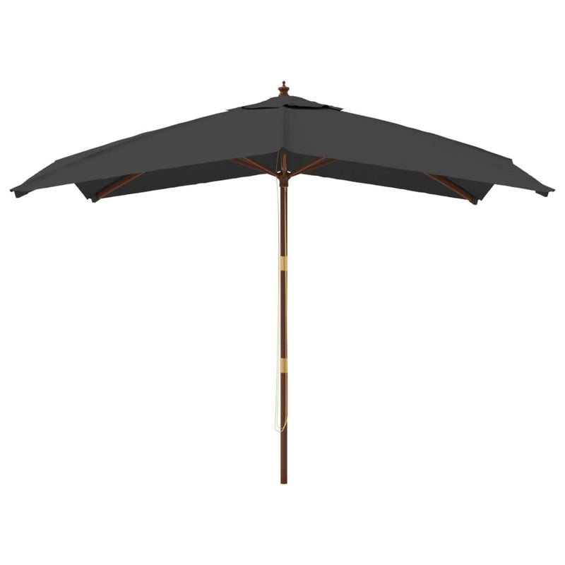 Afbeelding laden in galerijviewer, Vidaxl parasol met houten paal 300x300x273 cm antracietkleurig