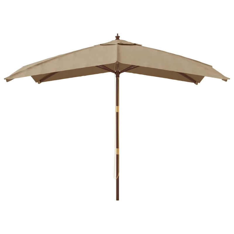 Afbeelding laden in galerijviewer, Vidaxl parasol met houten paal 300x300x273 cm taupe