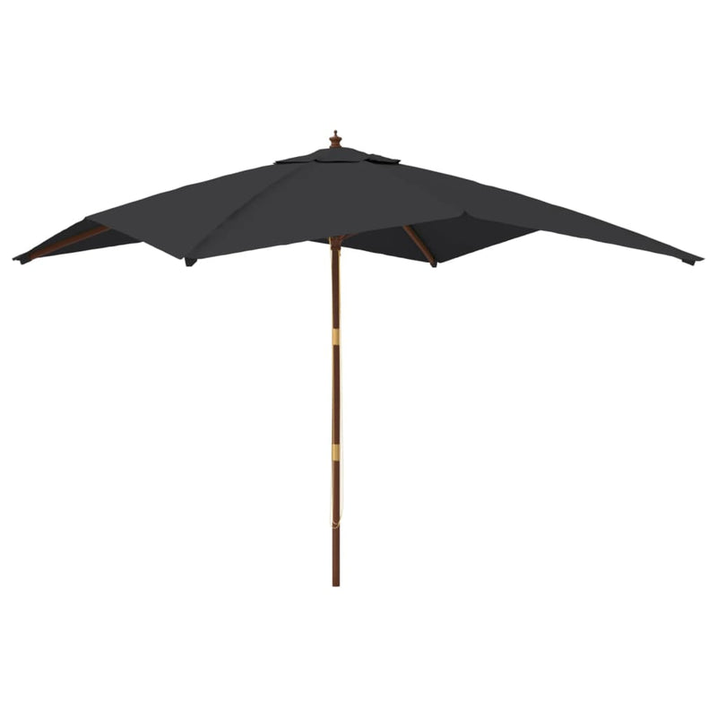 Afbeelding laden in galerijviewer, Vidaxl parasol met houten paal 300x300x273 cm zwart