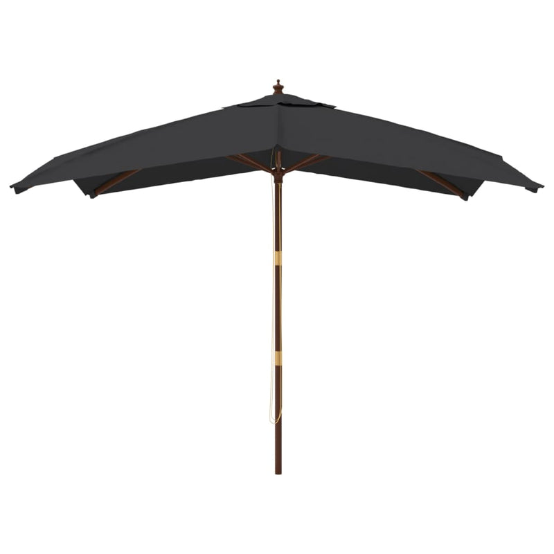 Afbeelding laden in galerijviewer, Vidaxl parasol met houten paal 300x300x273 cm zwart