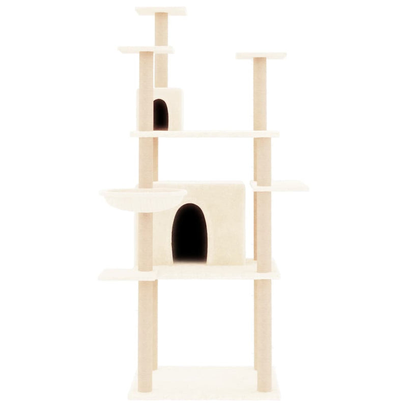Afbeelding laden in galerijviewer, Vidaxl kattenmeubel met sisal krabpalen 166 cm crèmekleurig