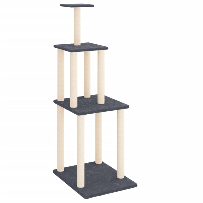 Afbeelding laden in galerijviewer, Vidaxl kattenmeubel met sisal krabpalen 149 cm donkergrijs